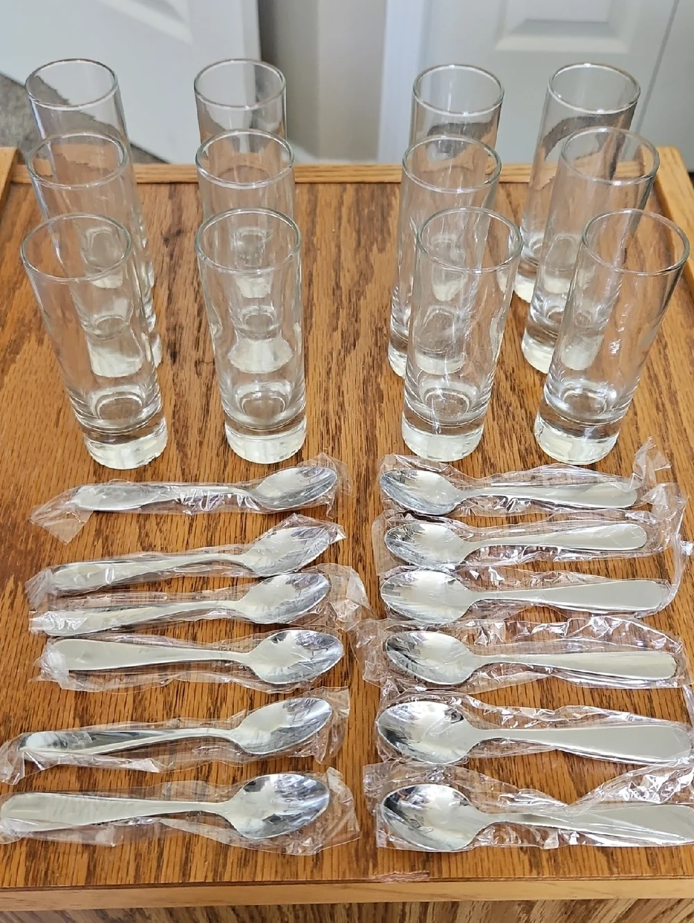 24 Piece -12 Mini Parfait & 12 Spoons Tasting Party Set by Pier 1 Imports NWT